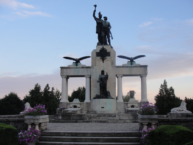 war memorial at dusk
