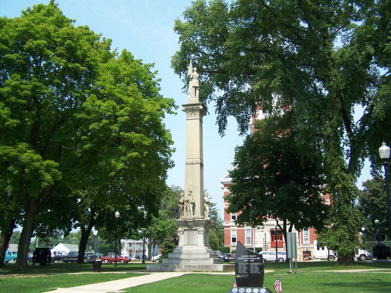 War memorial in a park