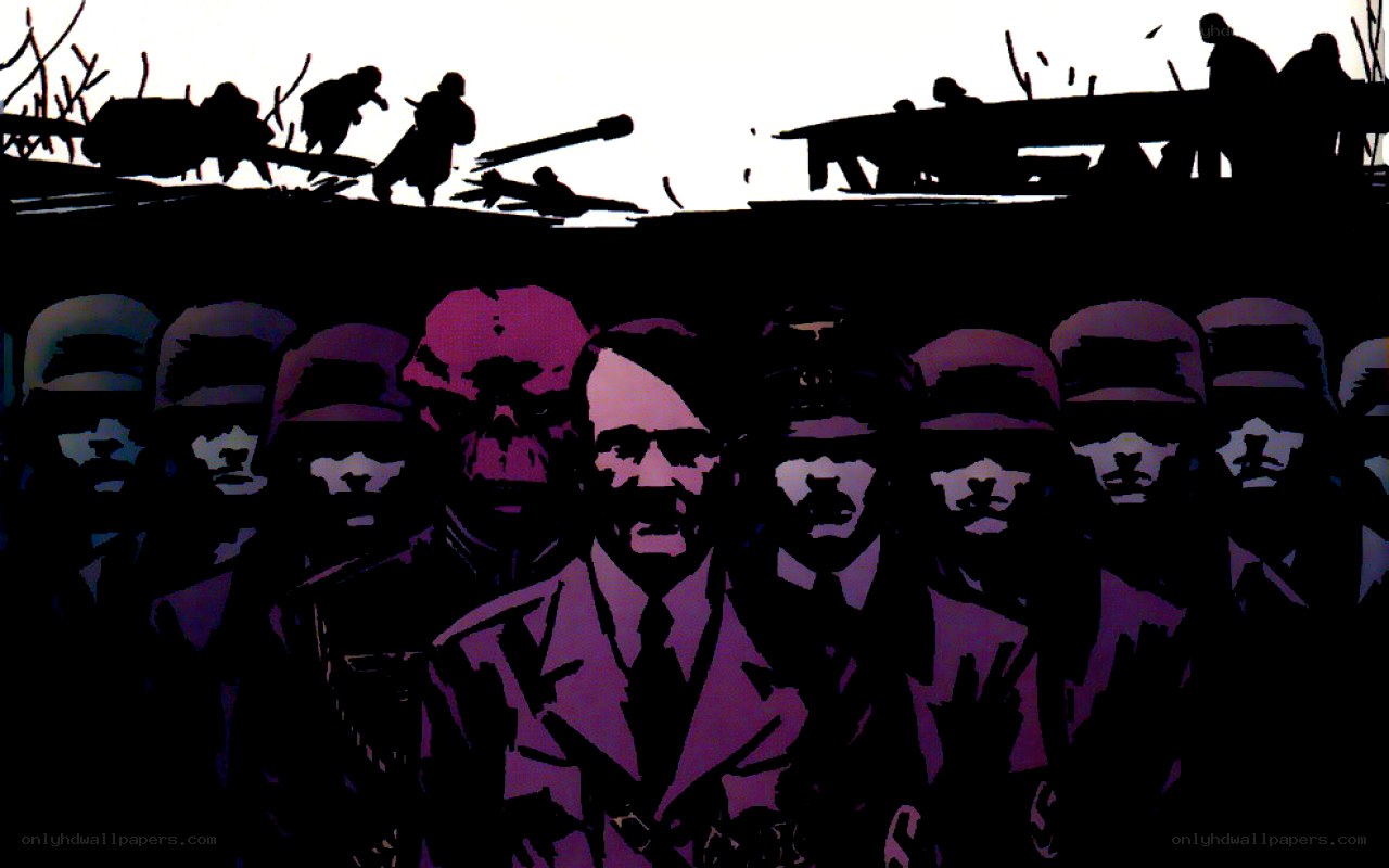 war scene with soldiers
