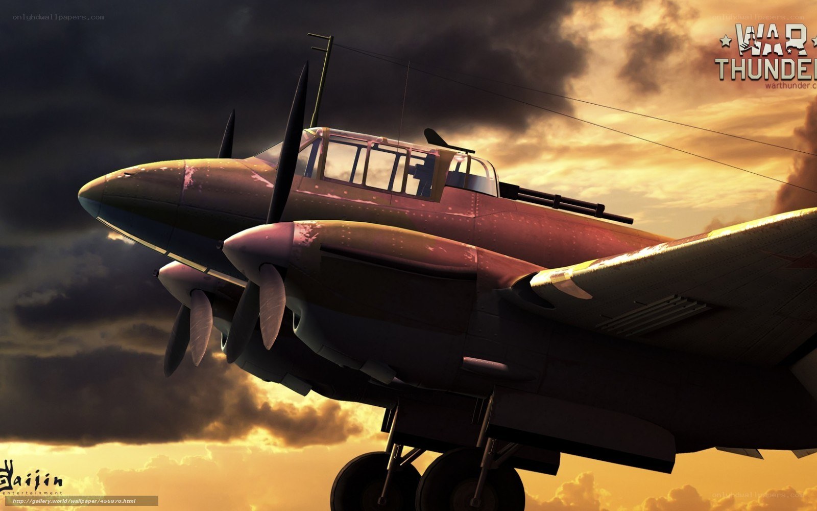 War Thunder aircraft at sunset