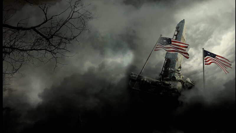 War-torn American monument