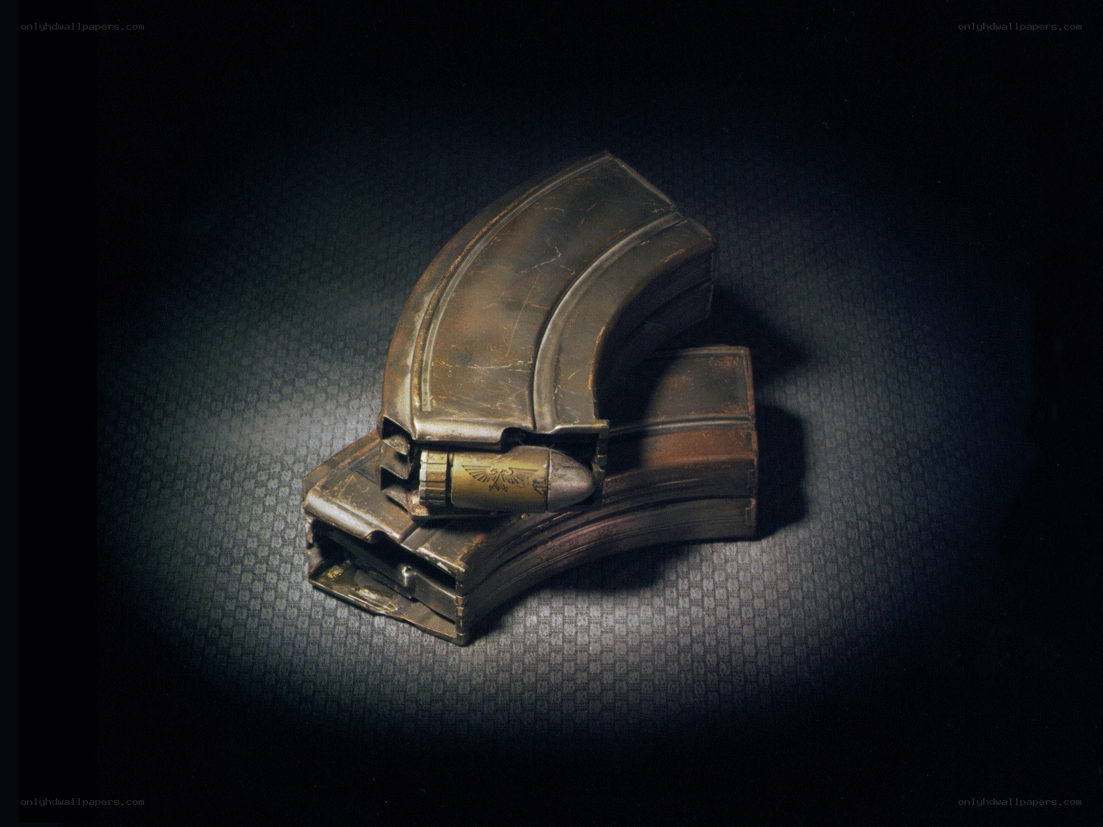 War-torn ammunition magazines