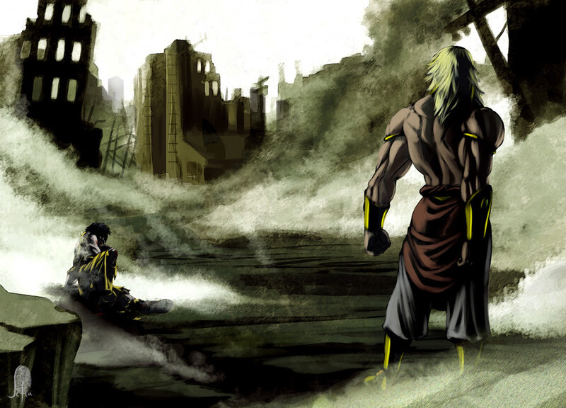 War-torn city confrontation