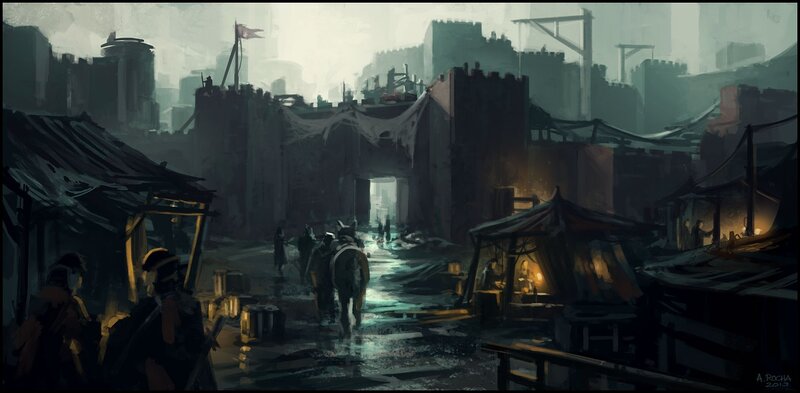 War-torn city market