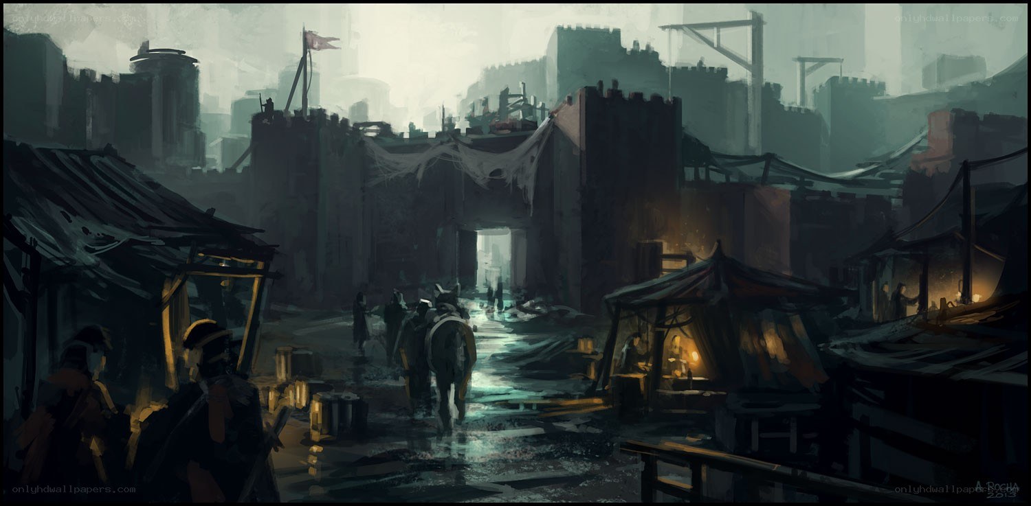 War-torn city market
