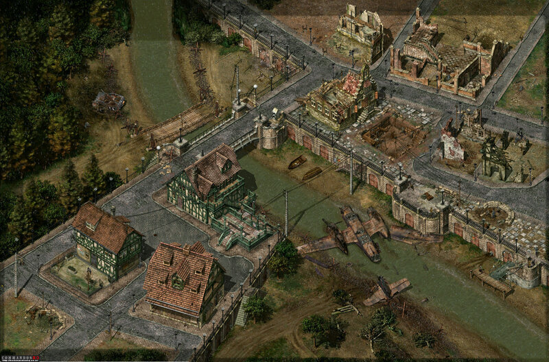 War-torn European town