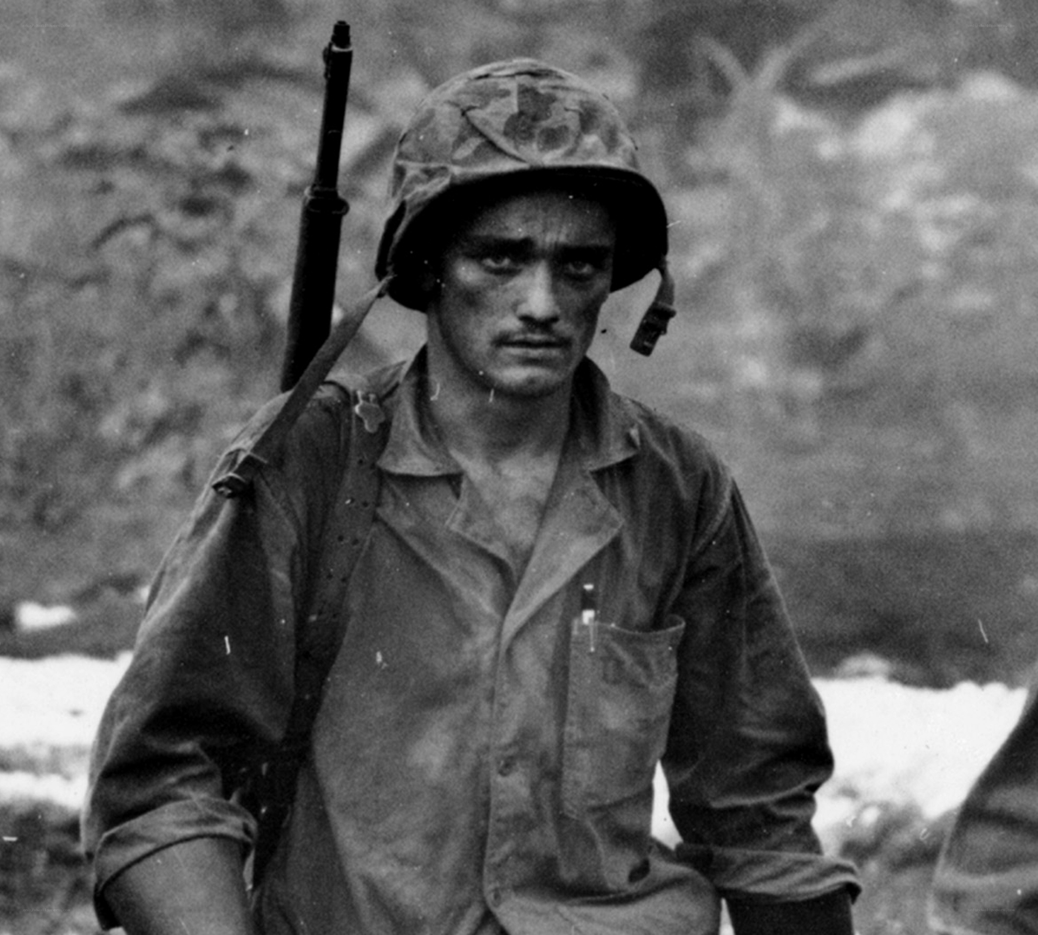 War-weary soldier in combat