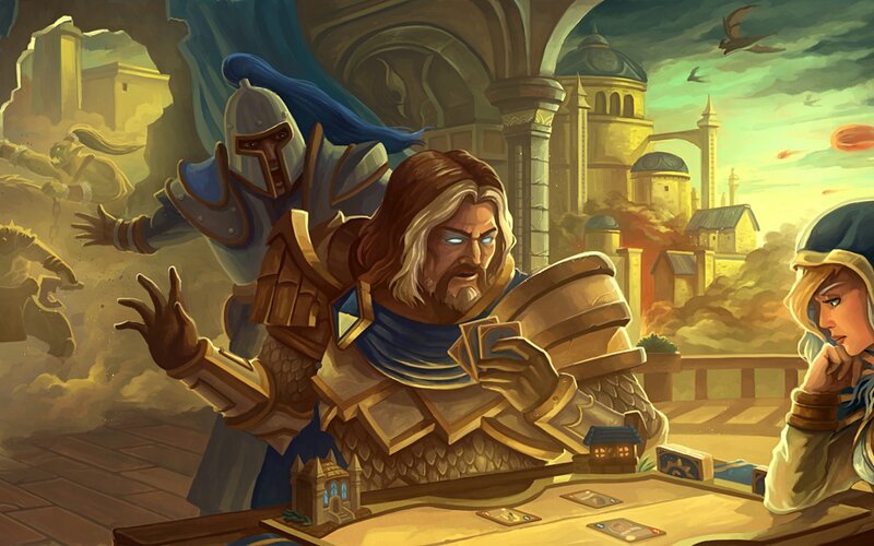 Warcraft card game scene