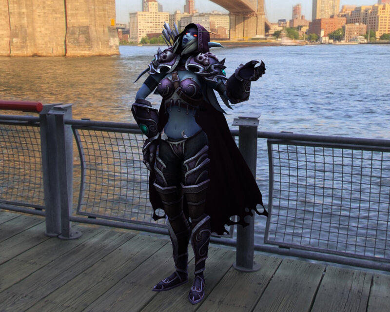 Warcraft character on a pier