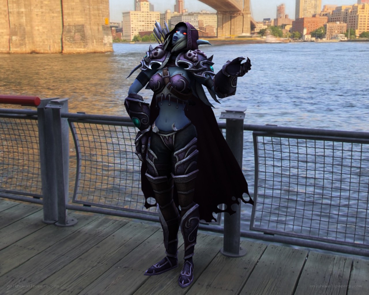 Warcraft character on a pier