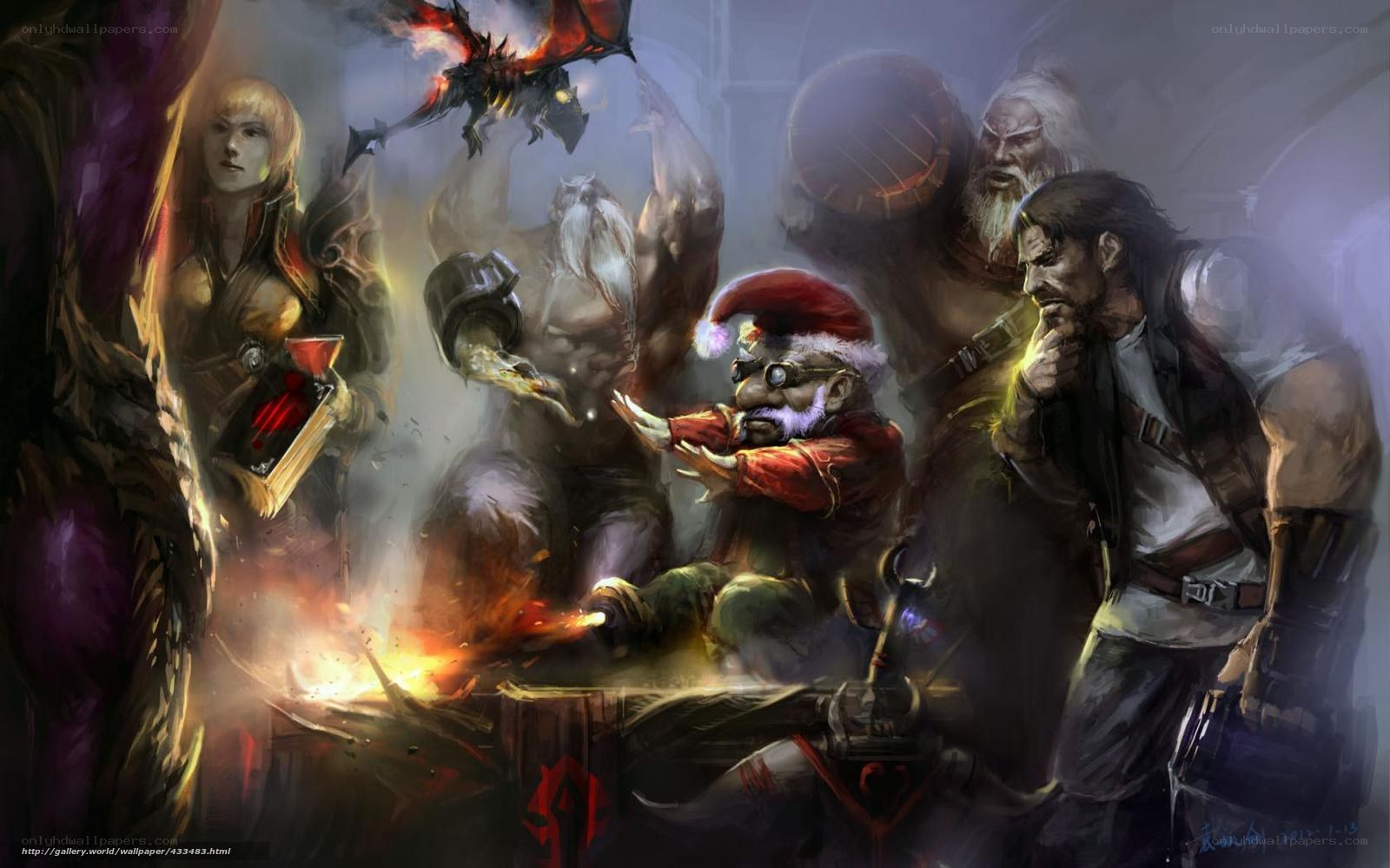 Warcraft characters in a forge