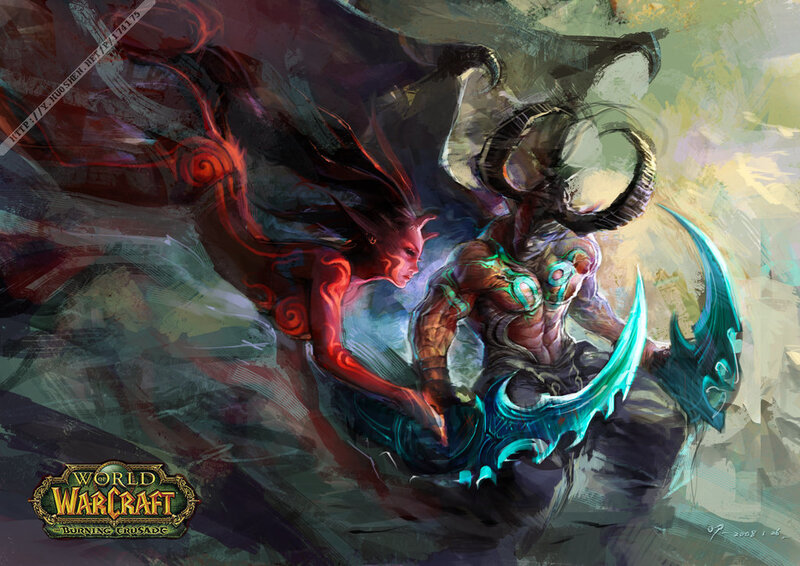 Warcraft characters in combat