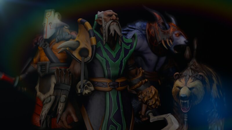 Warcraft characters in dark scene