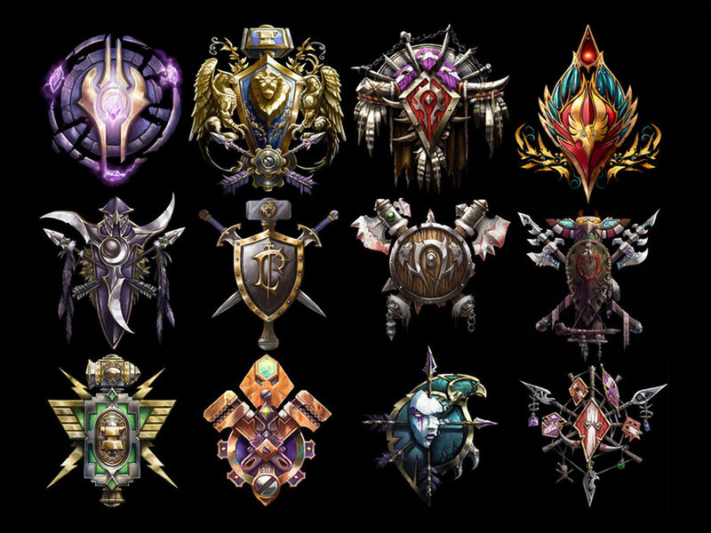Warcraft faction emblems collection