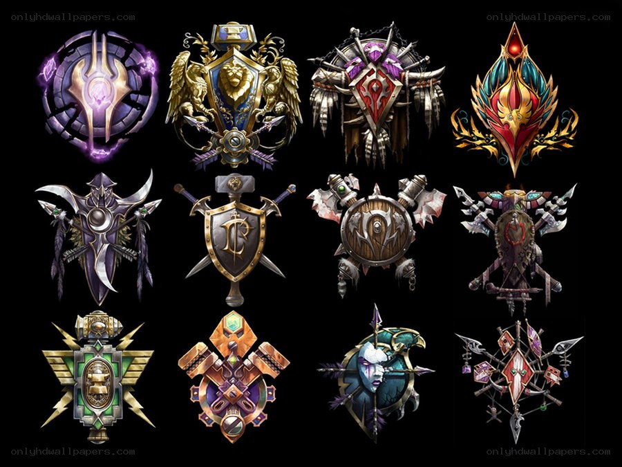 Warcraft faction emblems collection