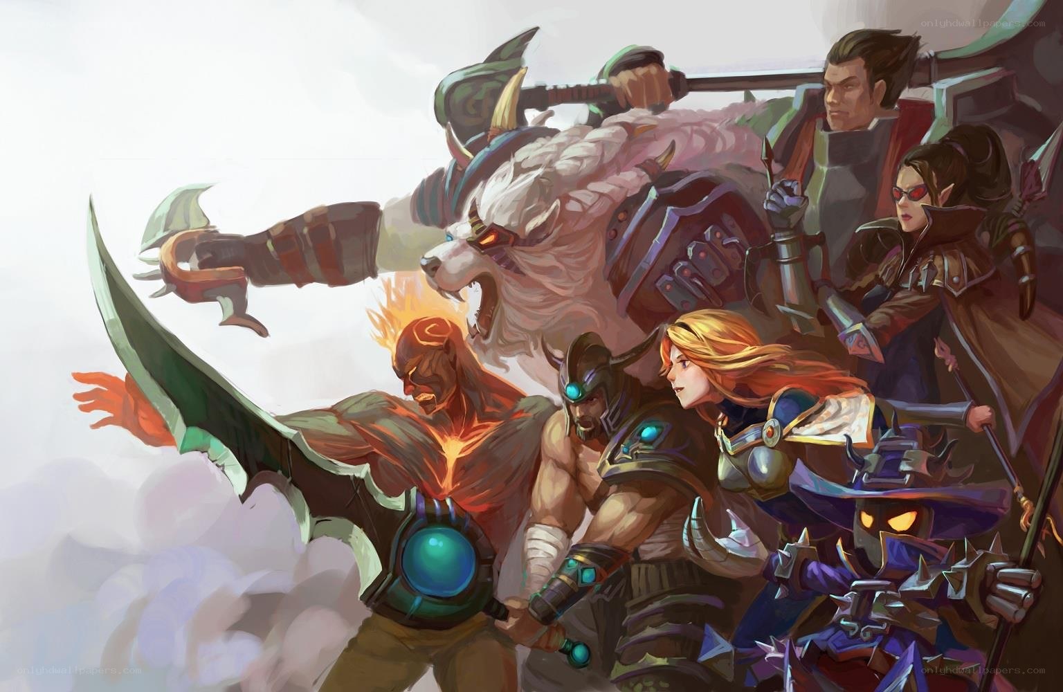 Warcraft heroes in battle