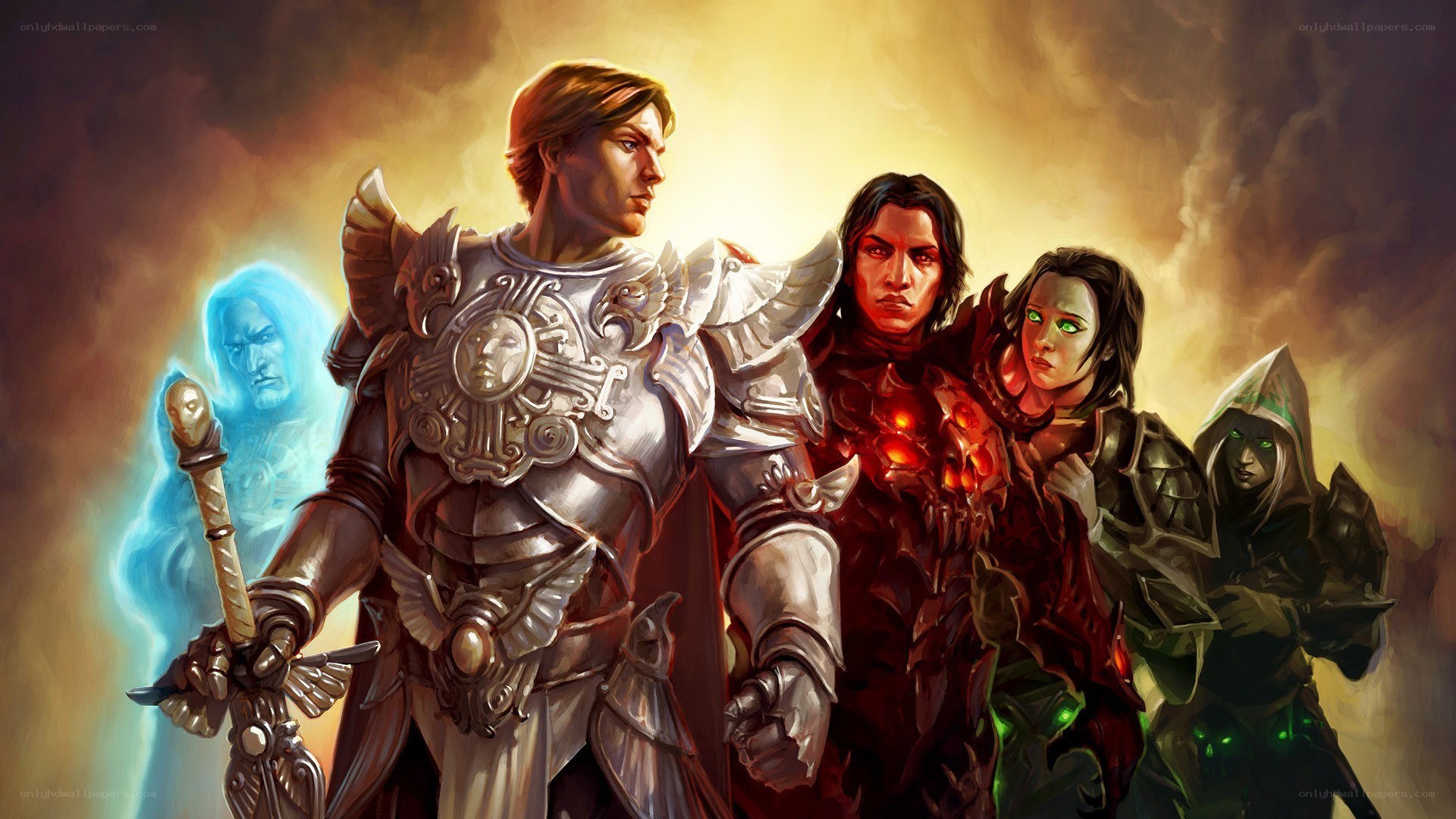 Warcraft heroes in epic pose