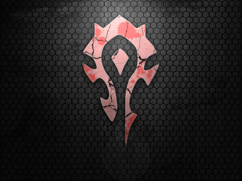 Warcraft Horde symbol on metal