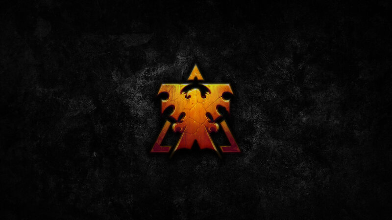 Warcraft logo on dark background