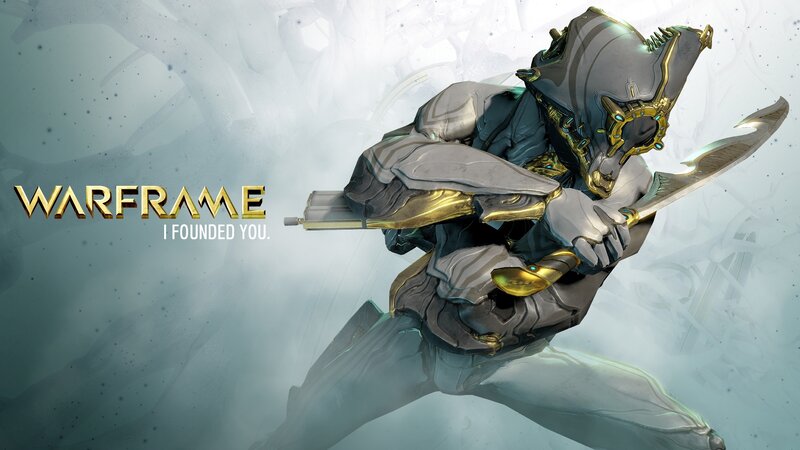 Warframe Character in Armor — Gray