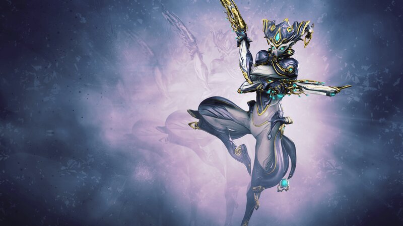 Warframe Character in Armor — Purple