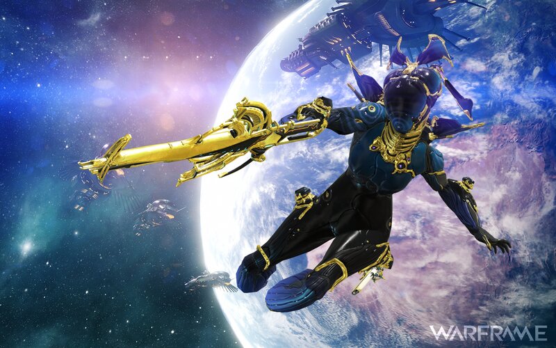 Warframe Character in Space
