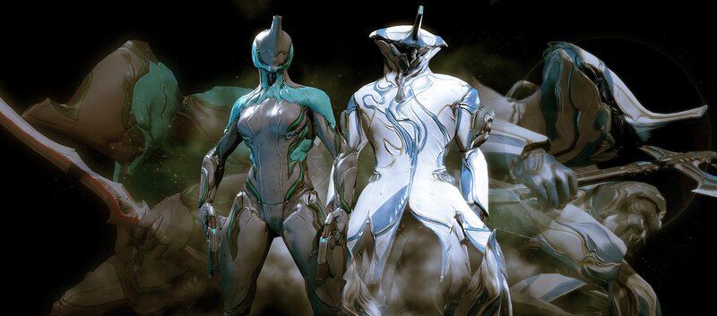 Warframe characters in armor
