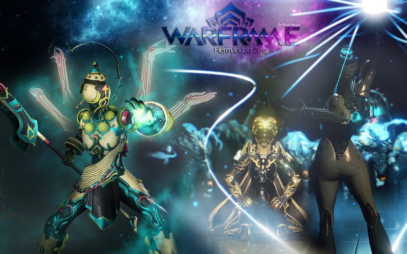 Warframe Characters in Battle — Blue