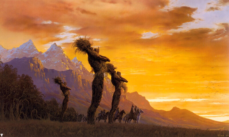 Wargs and riders at sunset