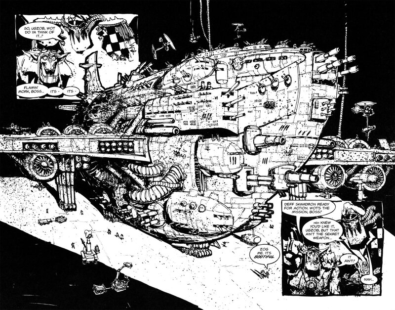 Warhammer 40k spaceship scene