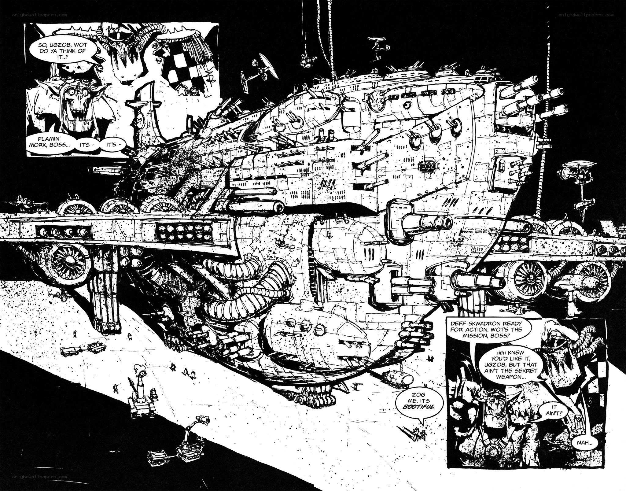Warhammer 40k spaceship scene
