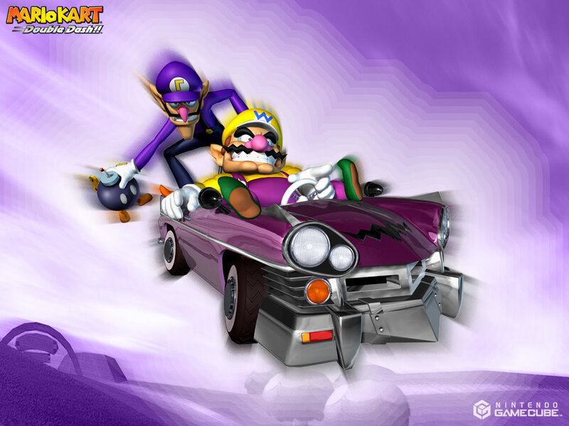 Wario and Waluigi in a race