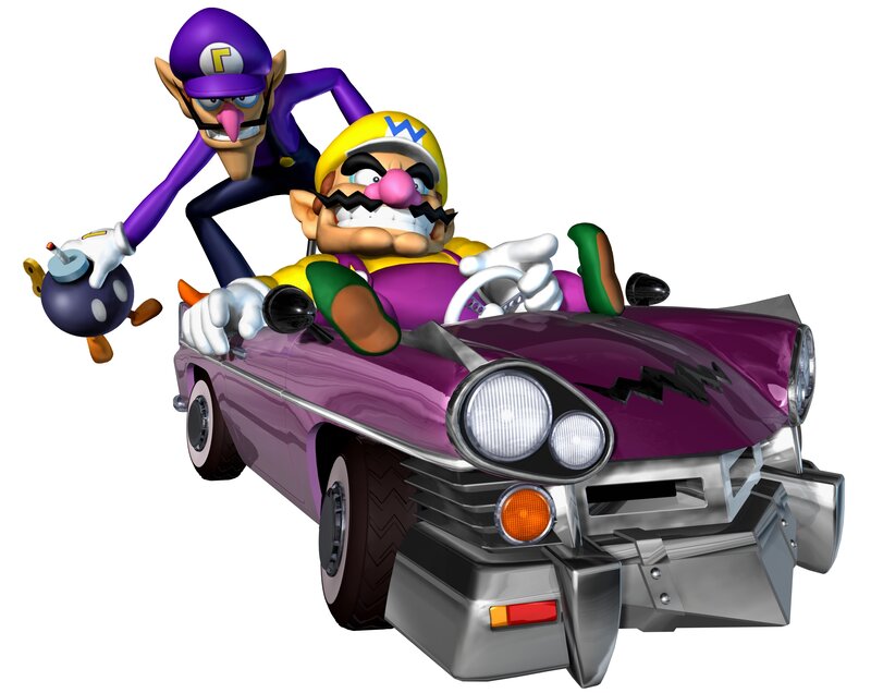 Wario and Waluigi in Car