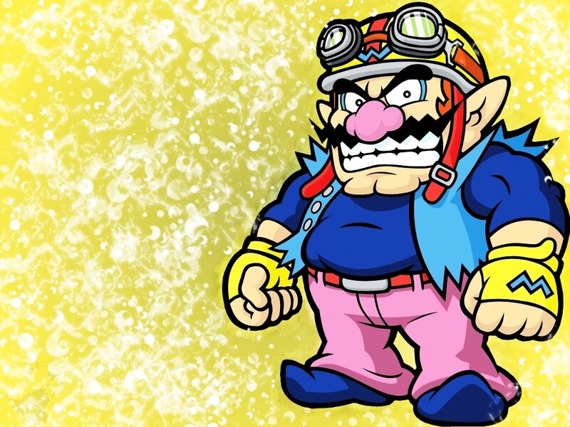 Wario in a racing outfit