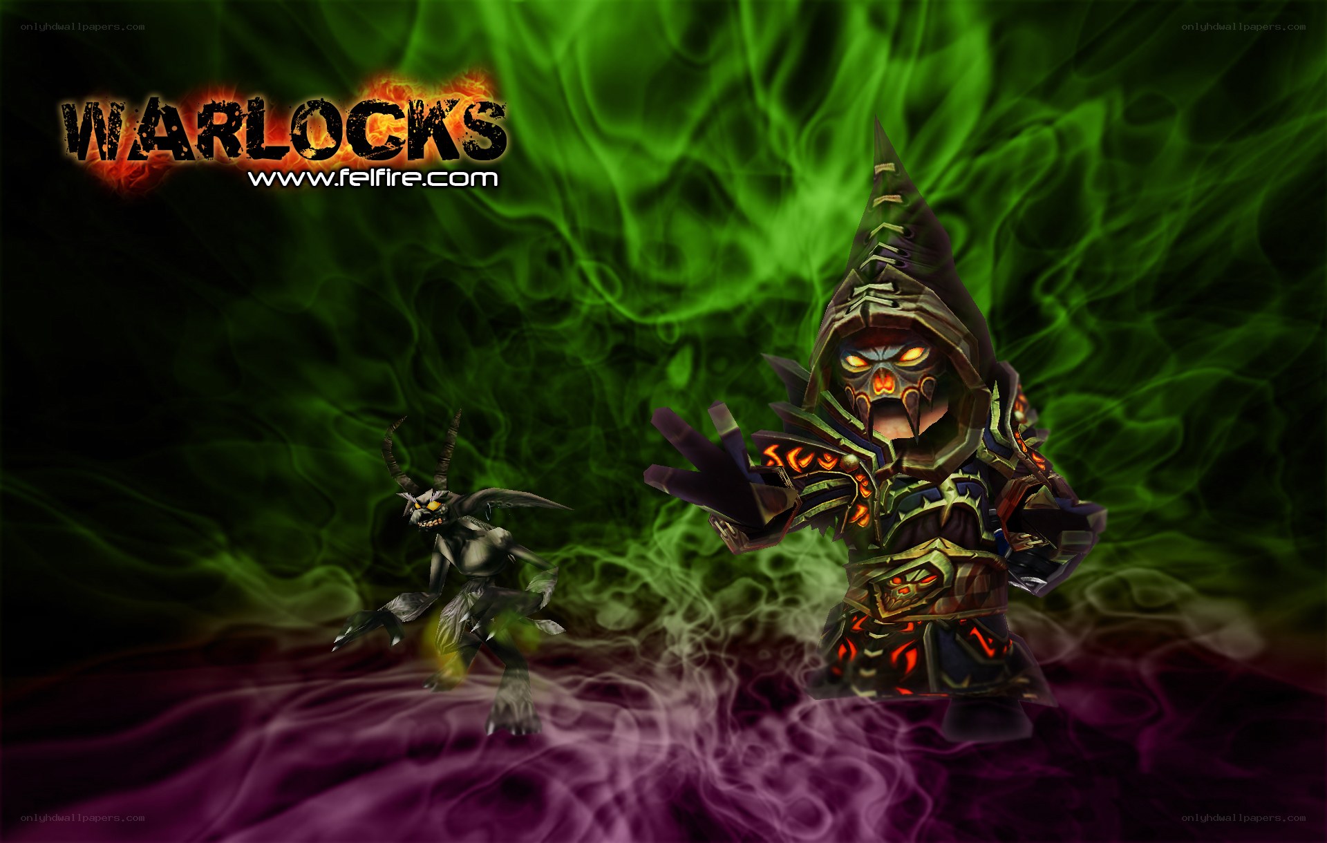 Warlock character with demon