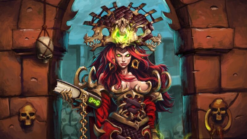 Warlock with glowing staff