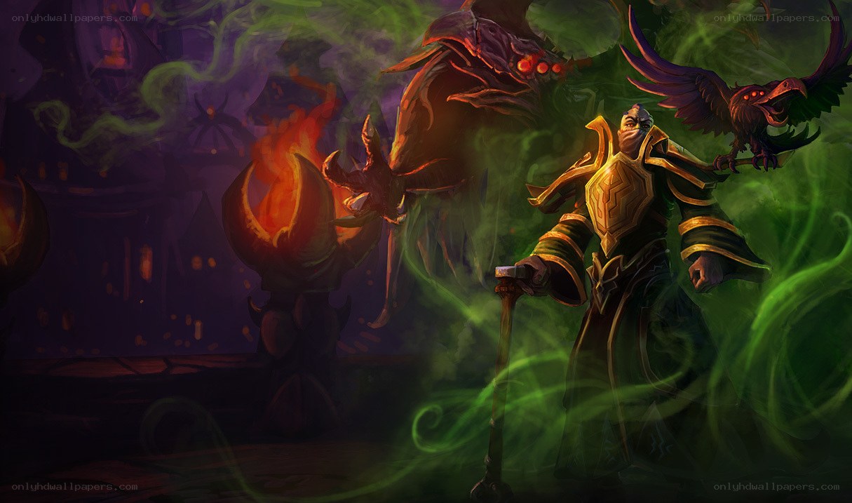 Warlock with Raven in a Dark Realm