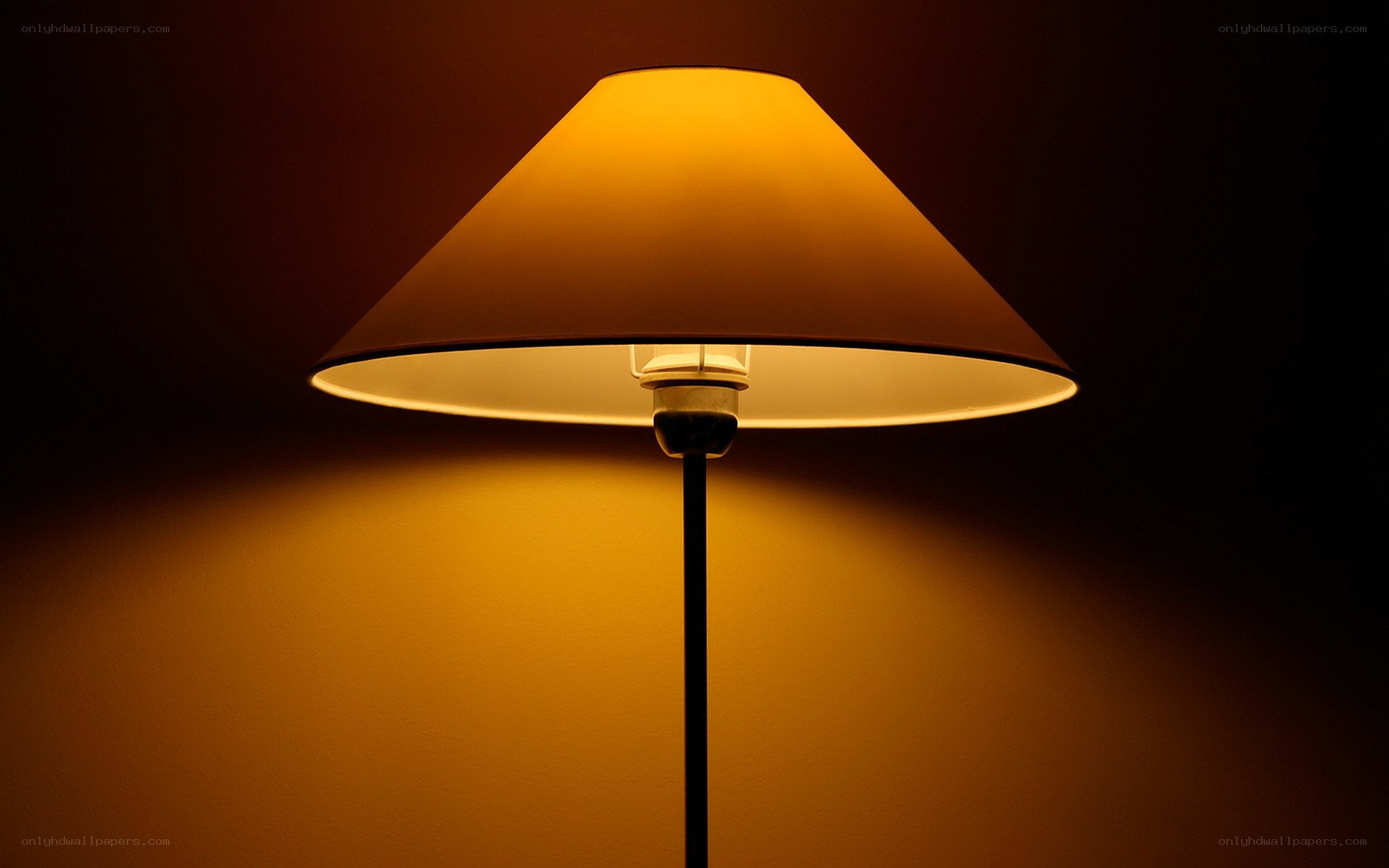 Warm lamp in dark room