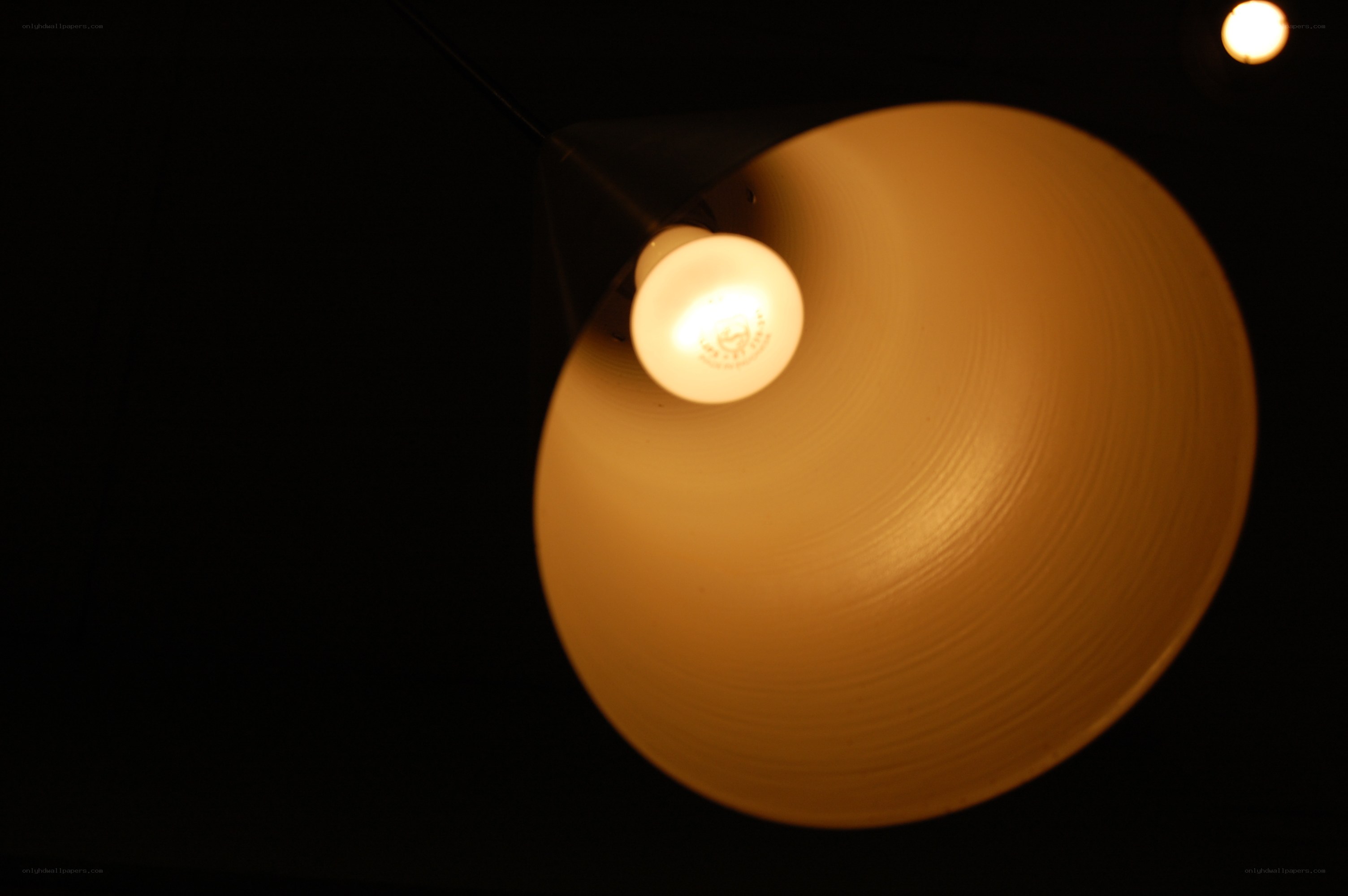 Warm light from a hanging lamp