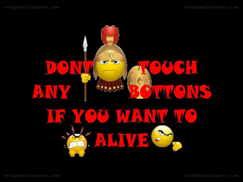 warning about touching buttons