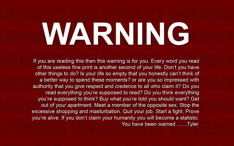 Warning message text