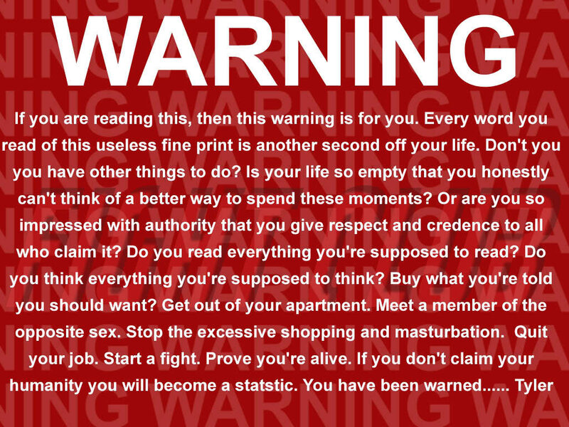 Warning message text