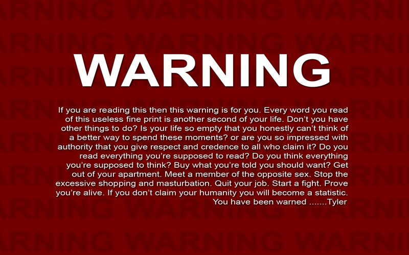 Warning message text