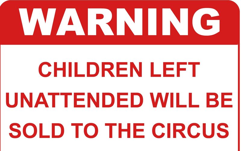 Warning sign about children