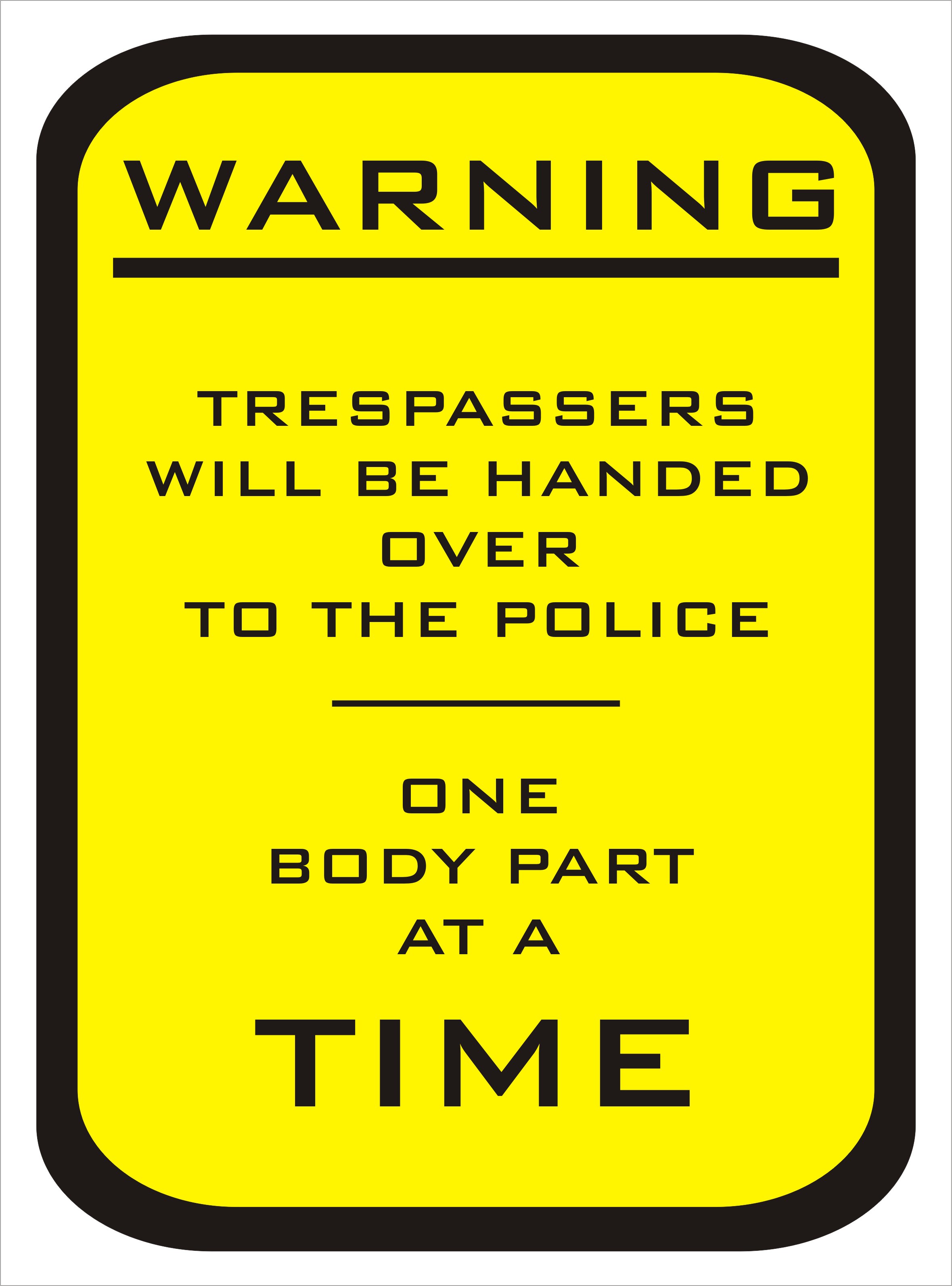 Warning sign about trespassers
