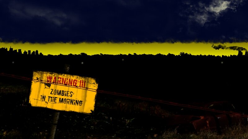 Warning Sign About Zombies