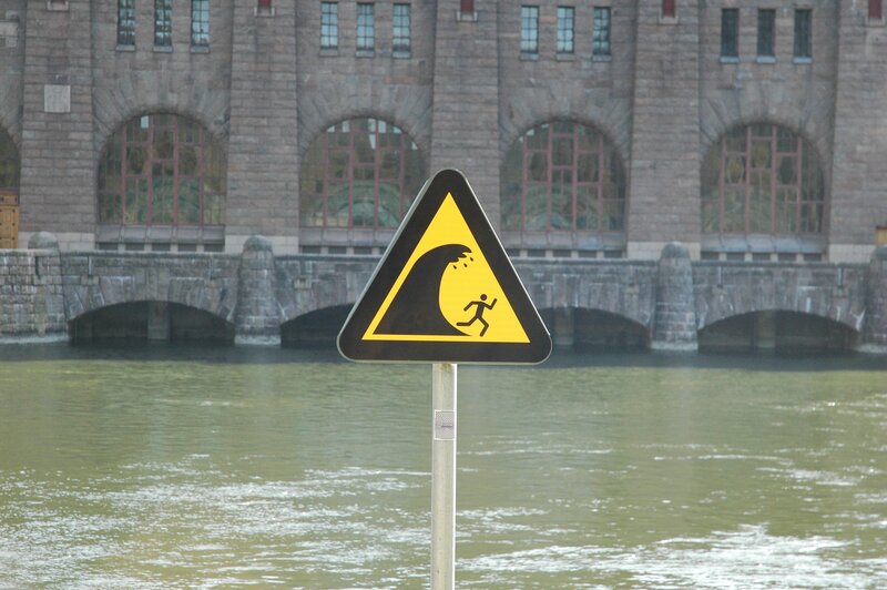 Warning Sign by River