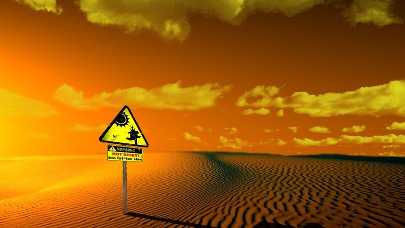 Warning Sign in Desert