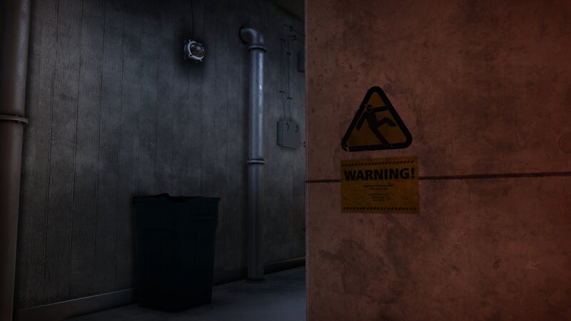 Warning Sign on Wall