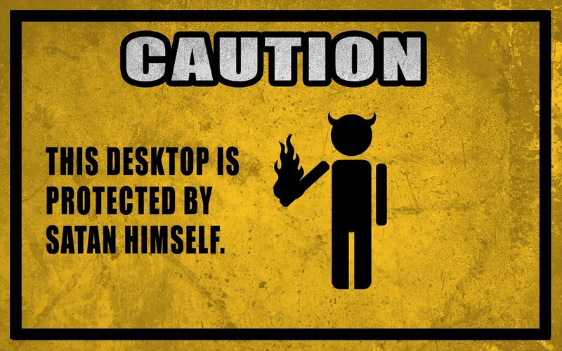 Warning Sign with Devil